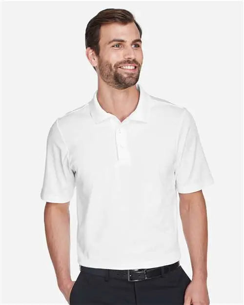 Devon & Jones Dg20 Men’s Crownlux Performanceâ Plaited Polo - White