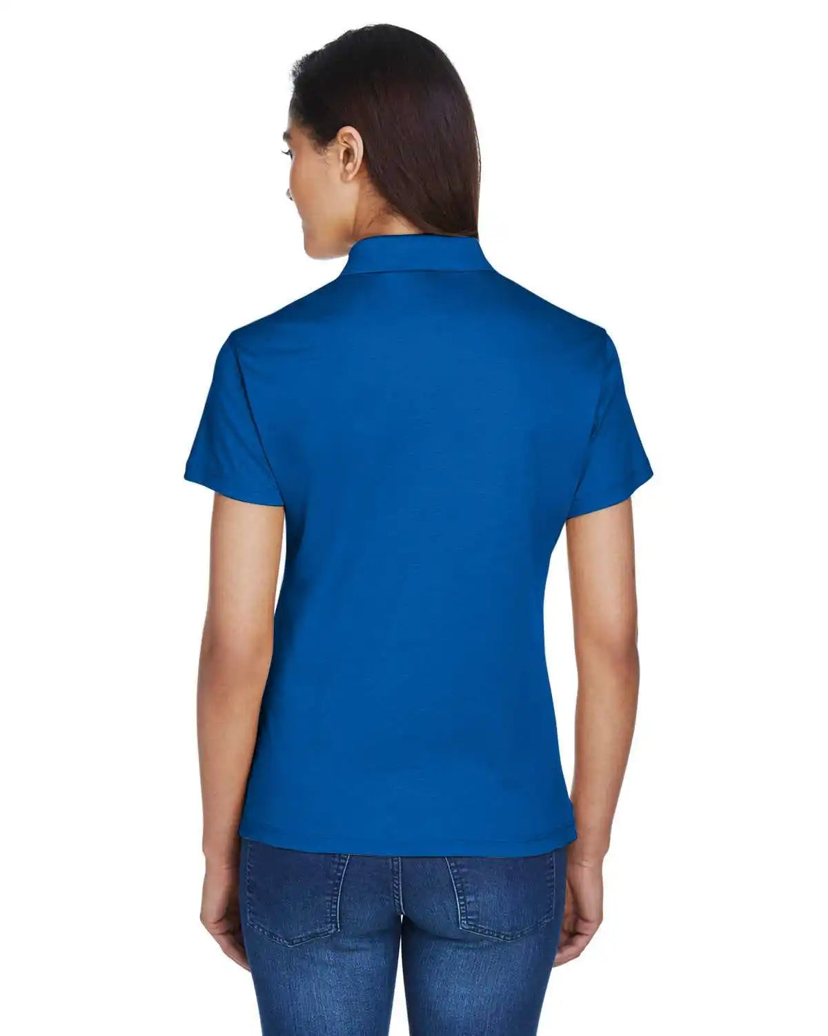 Devon &amp; Jones Dg200w Ladies’ Pima-tech Jet Pique Polo - French Blue - Navy / Ladies s