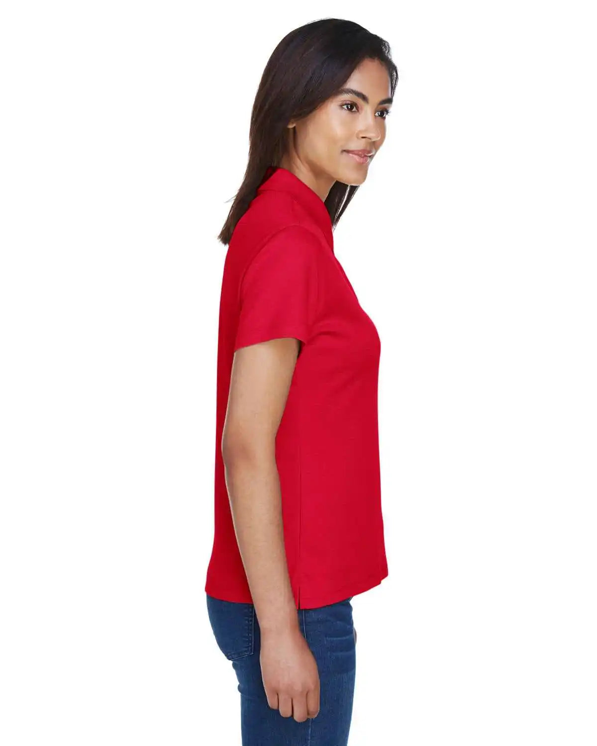 Devon &amp; Jones Dg200w Ladies’ Pima-tech Jet Pique Polo - Red