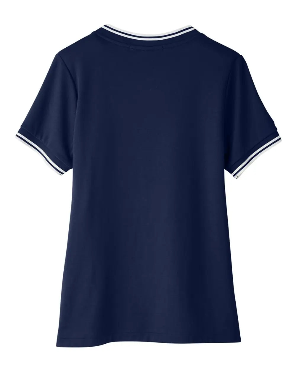 Devon & Jones Dg20cw Women’s Crownlux Performanceâ Plaited Tipped V-neck Shirt - Navy White