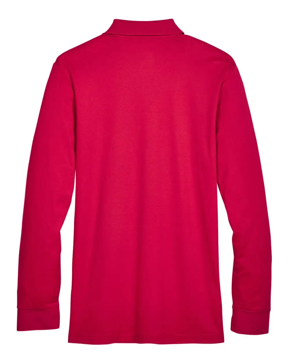 Devon & Jones Dg20l Men’s Crownlux Performanceâ Plaited Long Sleeve Polo - Red