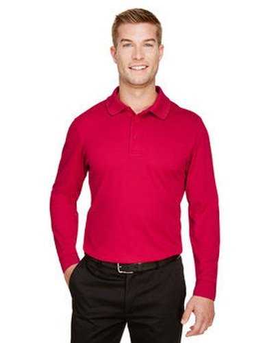 Devon & Jones Dg20light Crownlux Performance Men’s Tall Plaited Long Sleeve Polo - Red