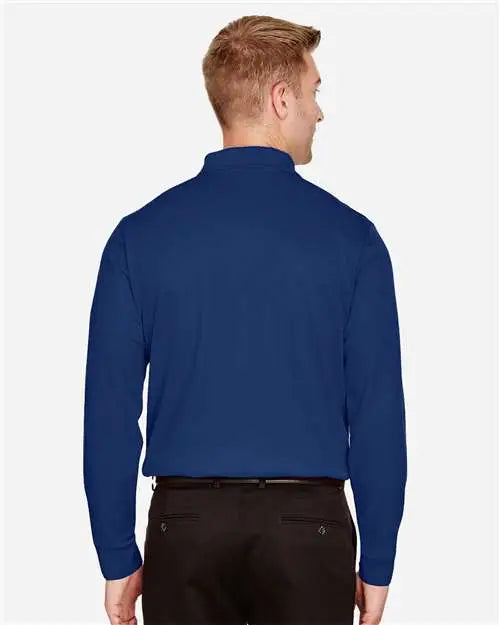 Devon & Jones Dg20lt Men’s Crownlux Performanceâ Tall Plaited Long Sleeve Polo - True Royal