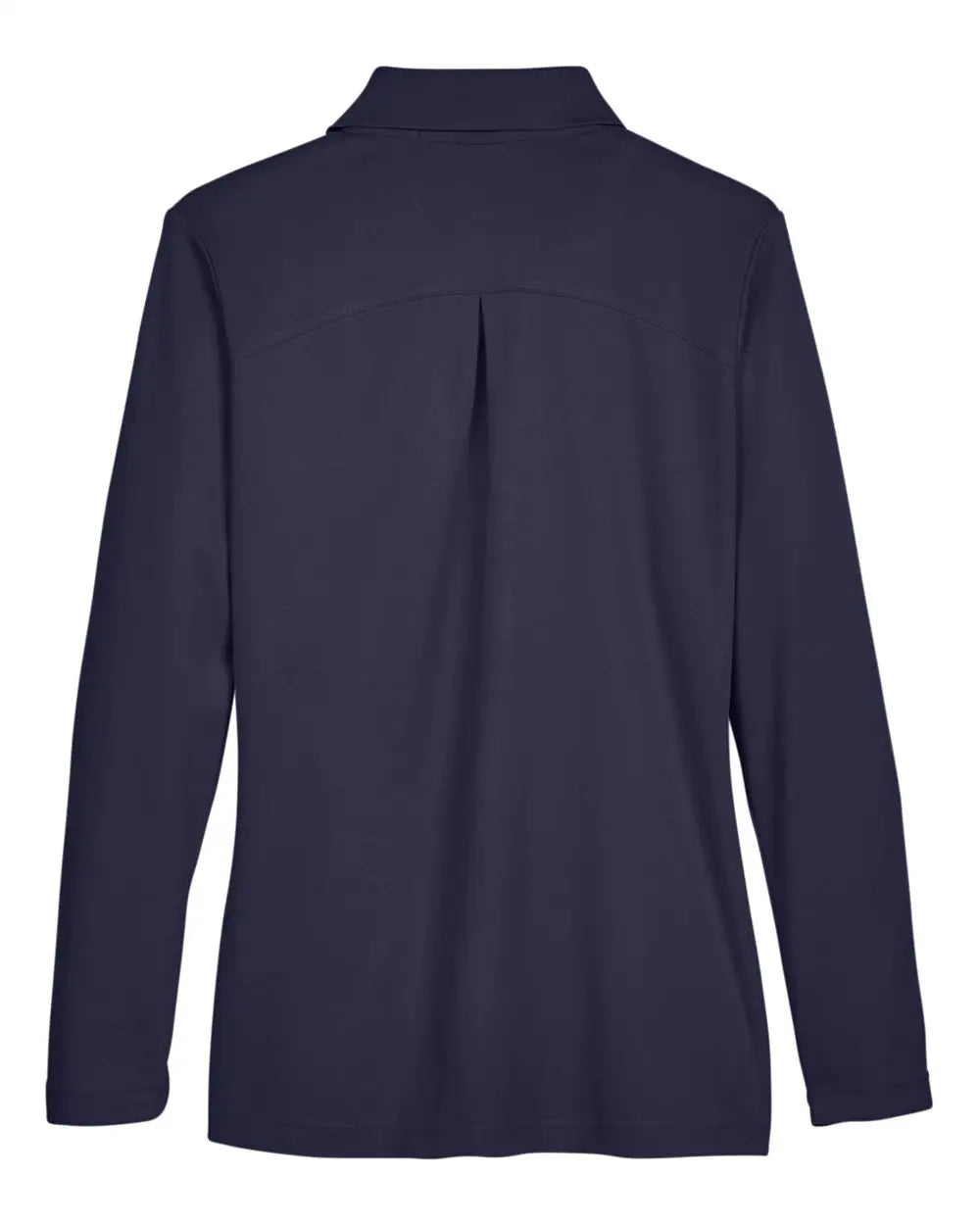 Devon & Jones Dg20lw Women’s Crownlux Performanceâ Plaited Long Sleeve Polo - Navy