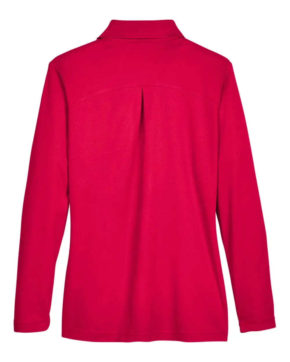 Devon & Jones Dg20lw Women’s Crownlux Performanceâ Plaited Long Sleeve Polo - Red