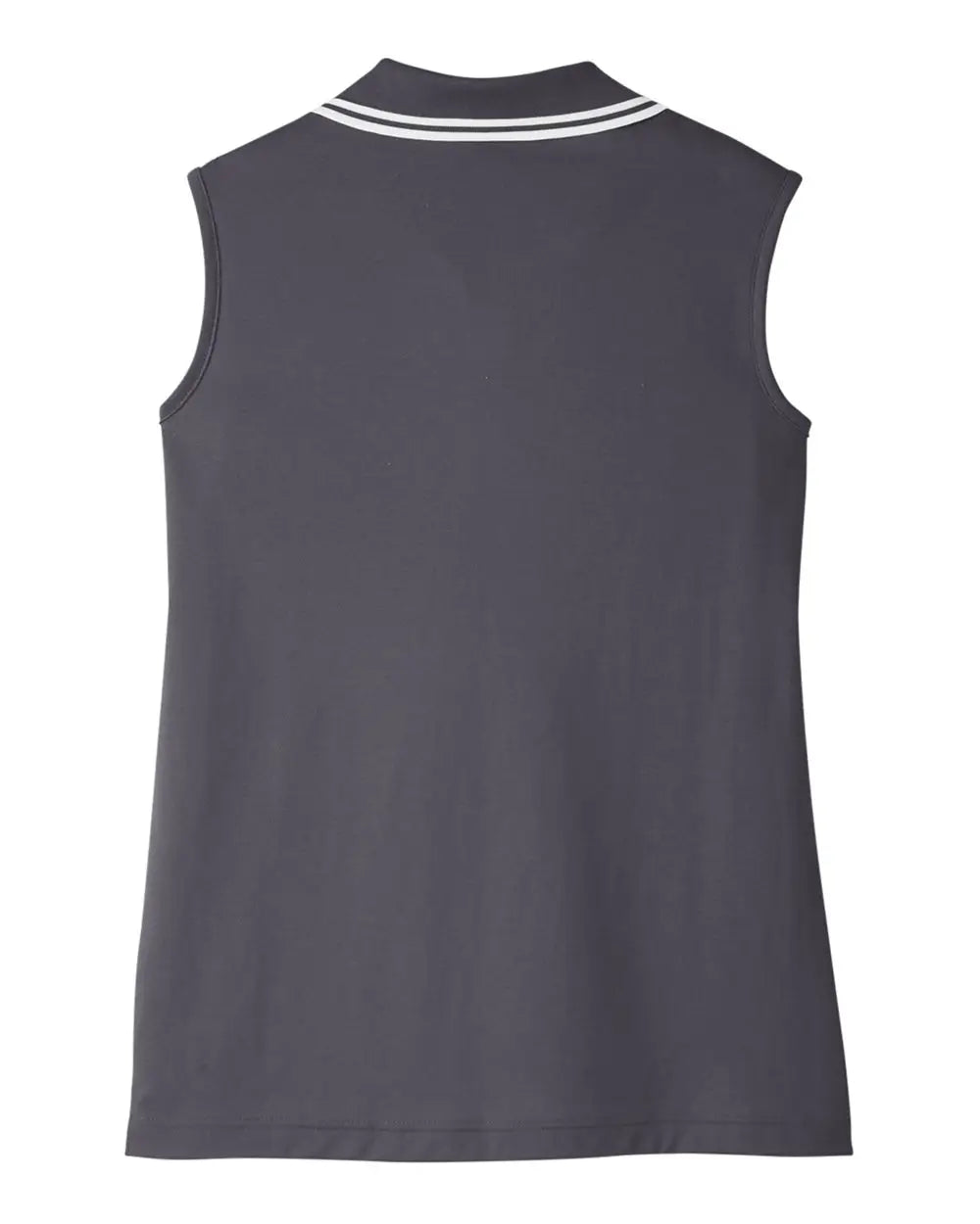 Devon & Jones Dg20sw Women's Crownlux PerformanceÂ® Plaited Tipped Sleeveless Polo - Graphite White