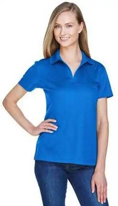 Devon &amp; Jones Dg20w Crownlux Performance Ladies’ Plaited Polo French Blue