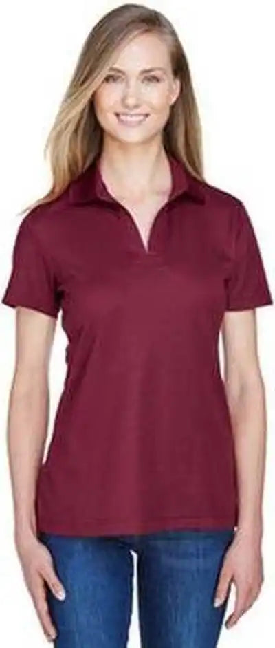 Devon & Jones Dg20w Crownlux Performance Ladies’ Plaited Polo Burgundy