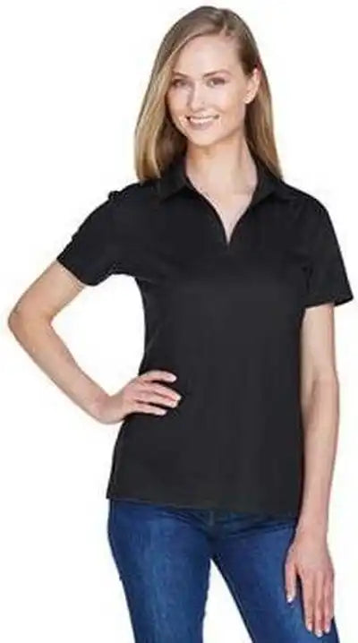Devon & Jones Dg20w Crownlux Performance Ladies’ Plaited Polo Black