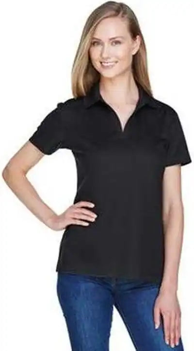 Devon & Jones Dg20w Crownlux Performance Ladies’ Plaited Polo Black