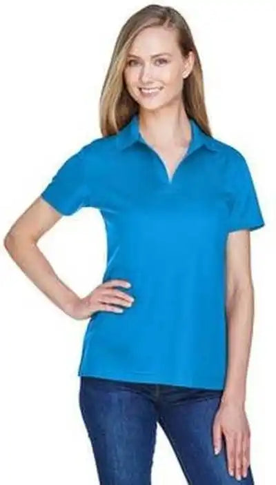 Devon &amp; Jones Dg20w Crownlux Performance Ladies’ Plaited Polo Ocean Blue