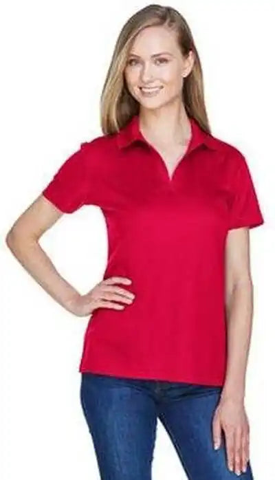 Devon &amp; Jones Dg20w Crownlux Performance Ladies’ Plaited Polo Red