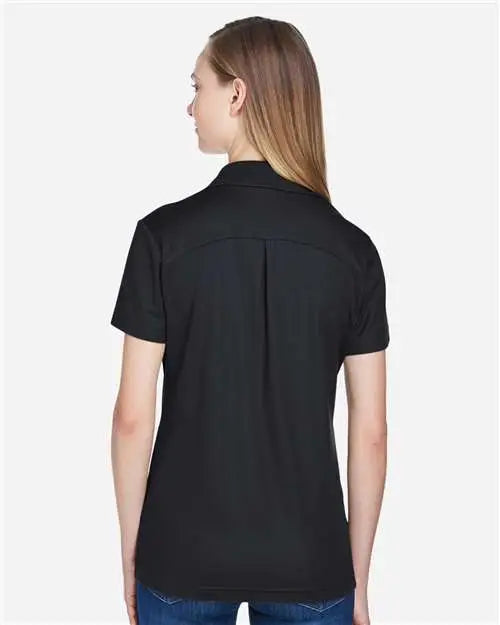 Devon & Jones Dg20w Women’s Crownlux Performanceâ Plaited Polo - Black