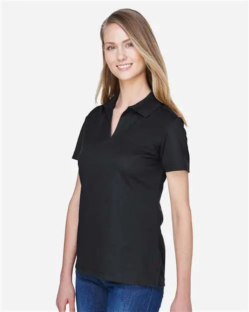 Devon & Jones Dg20w Women’s Crownlux Performanceâ Plaited Polo - Black