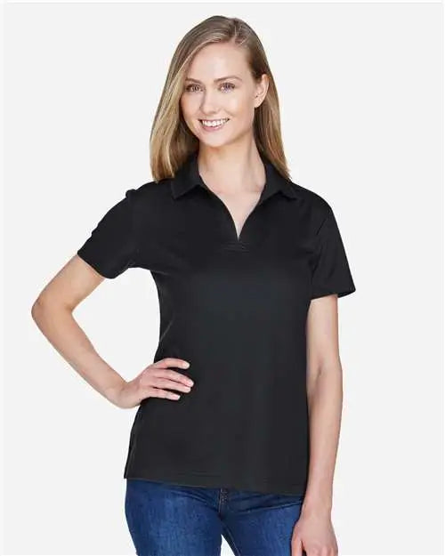 Devon & Jones Dg20w Women’s Crownlux Performanceâ Plaited Polo - Black