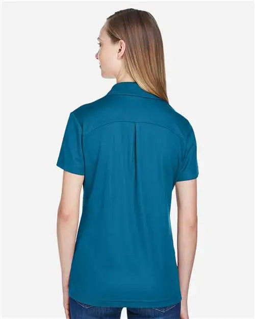 Devon & Jones Dg20w Women’s Crownlux Performanceâ Plaited Polo - Dark Teal