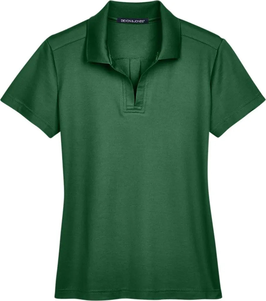 Devon & Jones Dg20w Women’s Crownlux Performanceâ Plaited Polo - Forest