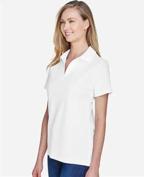 Devon & Jones Dg20w Women’s Crownlux Performanceâ Plaited Polo - White