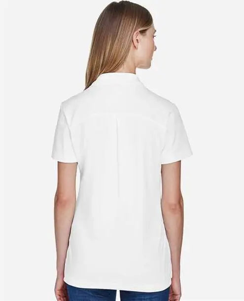 Devon & Jones Dg20w Women’s Crownlux Performanceâ Plaited Polo - White