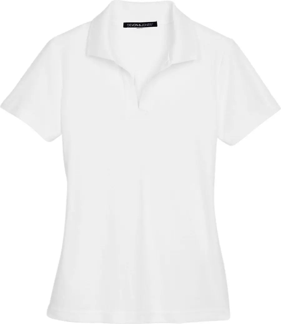 Devon & Jones Dg20w Women’s Crownlux Performanceâ Plaited Polo - White