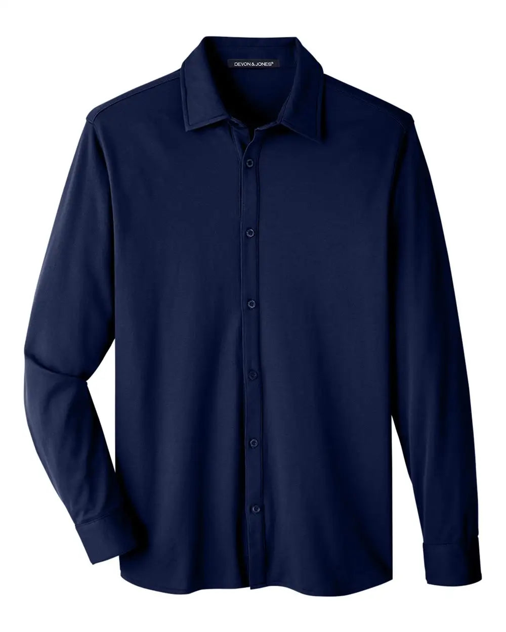 Devon & Jones Dg20z Men’s Crownlux Performance Plaited Dress Shirt - Navy