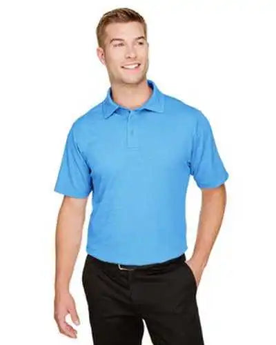 Devon & Jones Dg22 Crownlux Performancemen’s Address Melange Polo Ocean Blue Heather