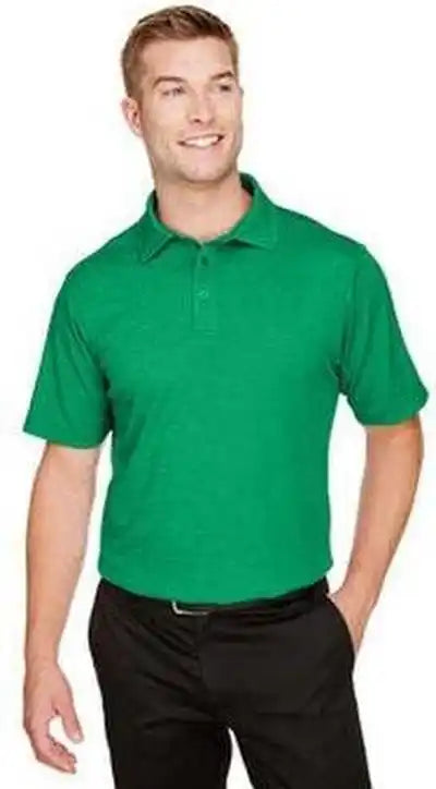 Devon &amp; Jones Dg22 Crownlux Performancemen’s Address Melange Polo - Kelly Green Heather