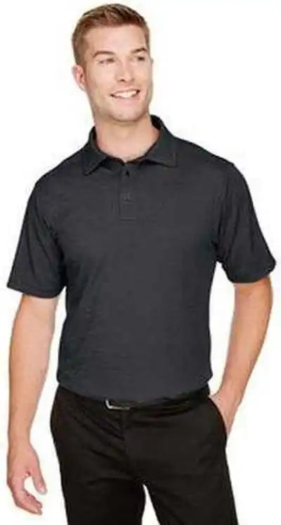 Devon &amp; Jones Dg22 Crownlux Performancemen’s Address Melange Polo - Black Heather