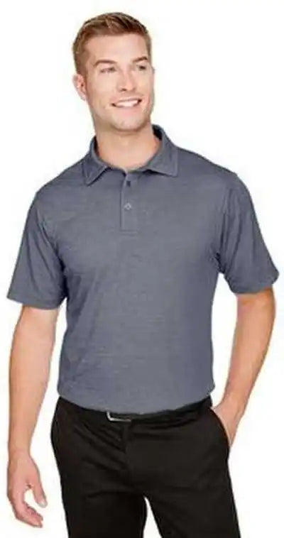 Devon & Jones Dg22 Crownlux Performancemen’s Address Melange Polo - Navy Heather