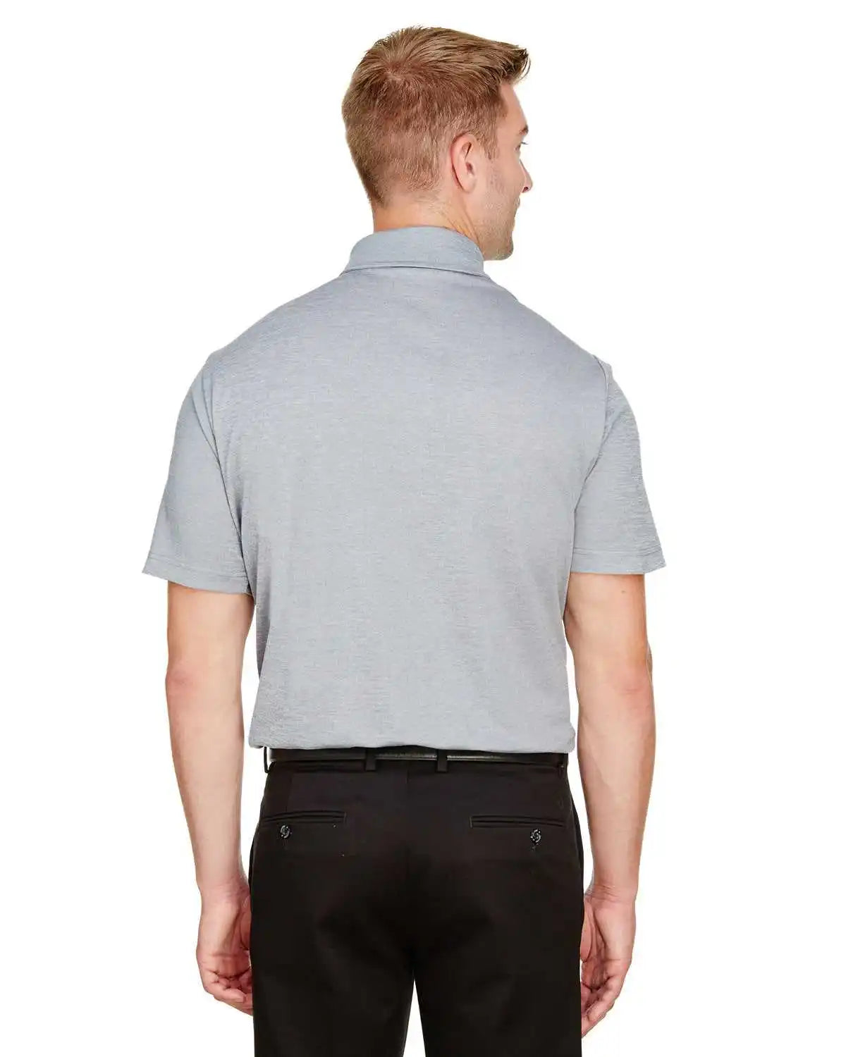 Devon & Jones Dg22 Crownlux Performancemen’s Address Melange Polo - Gray Heather