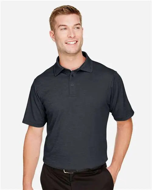 Devon & Jones Dg22 Men’s Crownlux Performanceâ Address Mãlange Polo - Black Heather
