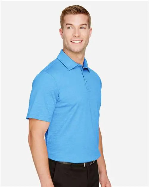 Devon & Jones Dg22 Men’s Crownlux Performanceâ Address Mãlange Polo - Ocean Blue Heather