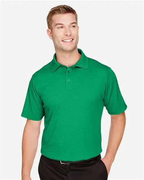 Devon & Jones Dg22 Men’s Crownlux Performanceâ Address Mãlange Polo - Kelly Green Heather