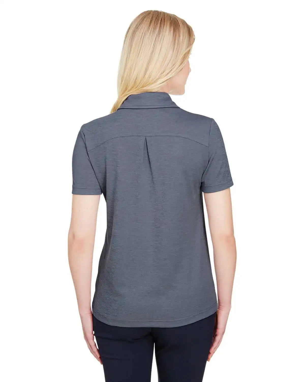 Devon &amp; Jones Dg22w Crownlux Performanceladies’ Address Melange Polo - Navy Heather