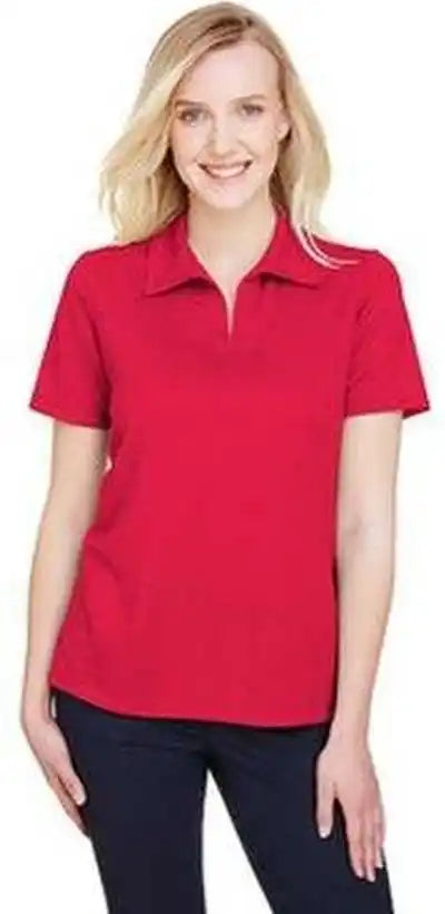 Devon &amp; Jones Dg22w Crownlux Performanceladies’ Address Melange Polo - Red Heather