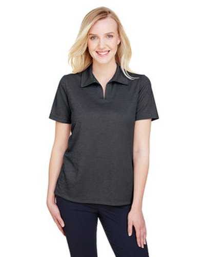 Devon & Jones Dg22w Crownlux Performanceladies’ Address Melange Polo - Black Heather
