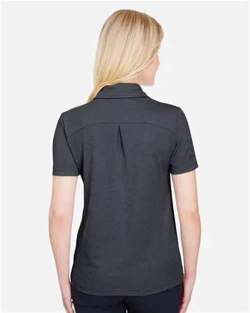 Devon & Jones Dg22w Women’s Crownlux Performanceâ Address Melange Polo - Black Heather