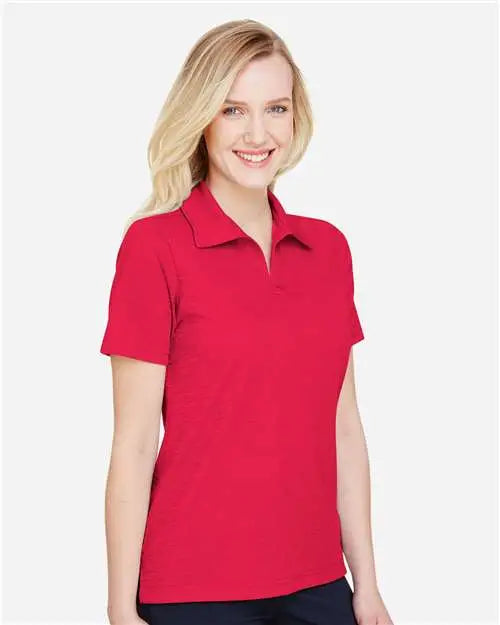 Devon & Jones Dg22w Women’s Crownlux Performanceâ Address Melange Polo - Red Heather