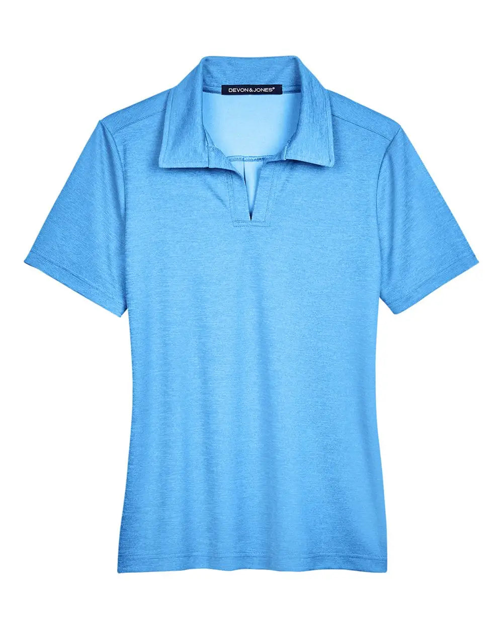 Devon & Jones Dg22w Women’s Crownlux Performanceâ Address Melange Polo - Ocean Blue Heather