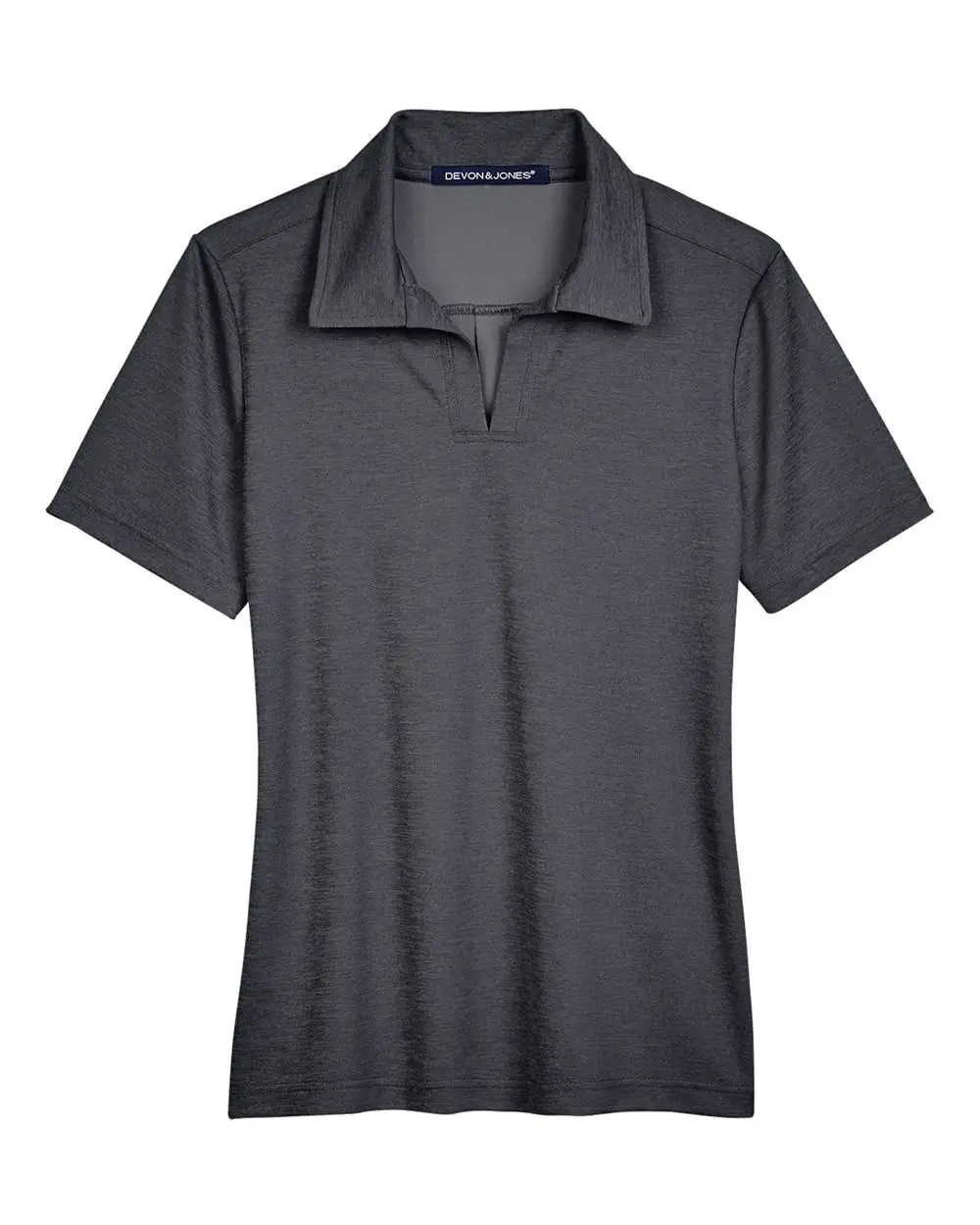 Devon & Jones Dg22w Women’s Crownlux Performanceâ Address Melange Polo - Black Heather