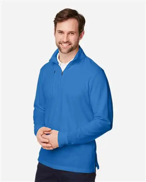 Devon &amp; Jones Dg400 Men’s New Classics® Performance Quarter-zip Pullover - French Blue