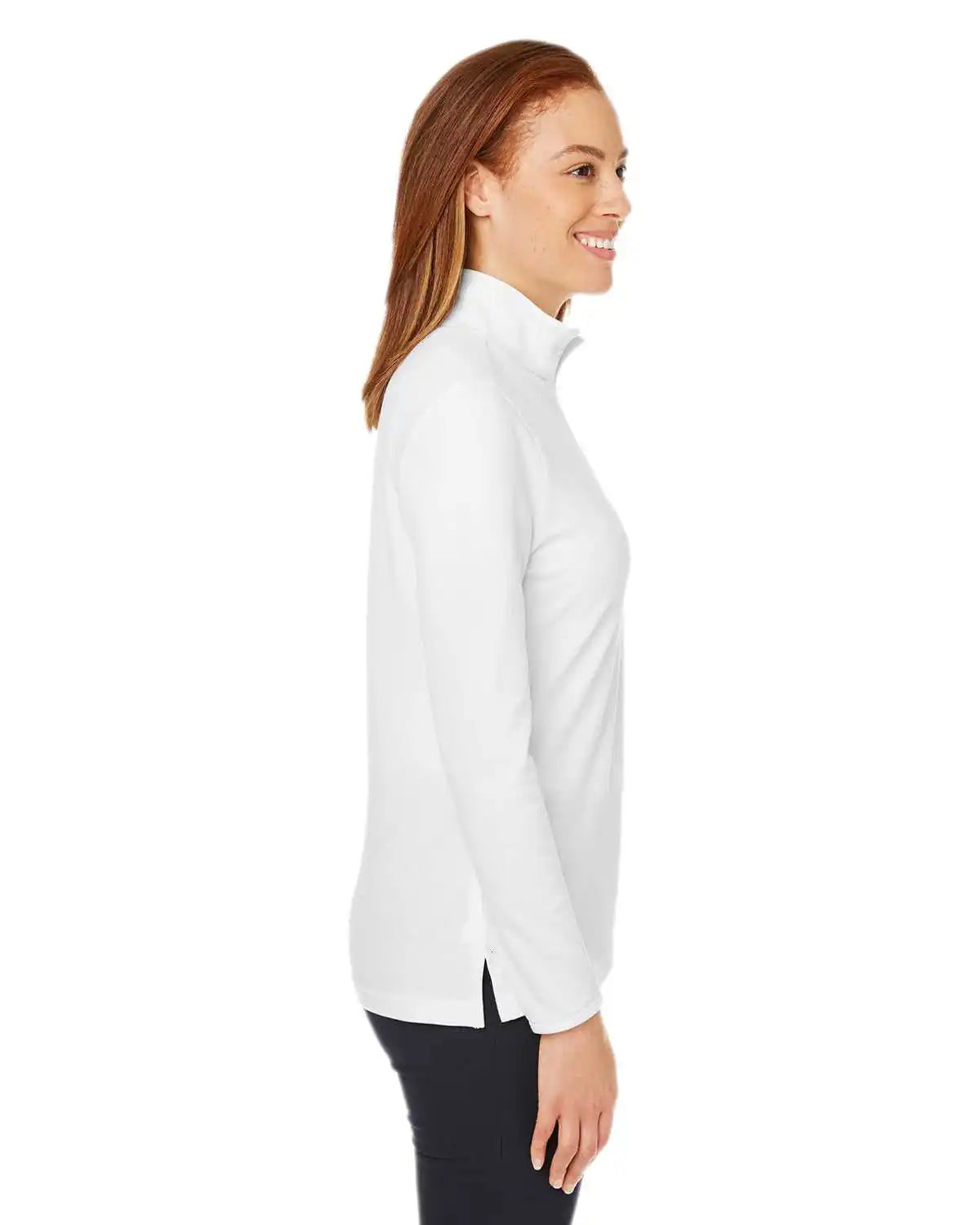 Devon & Jones Dg400w Ladies’ New Classics Performance Quarter-zip - White