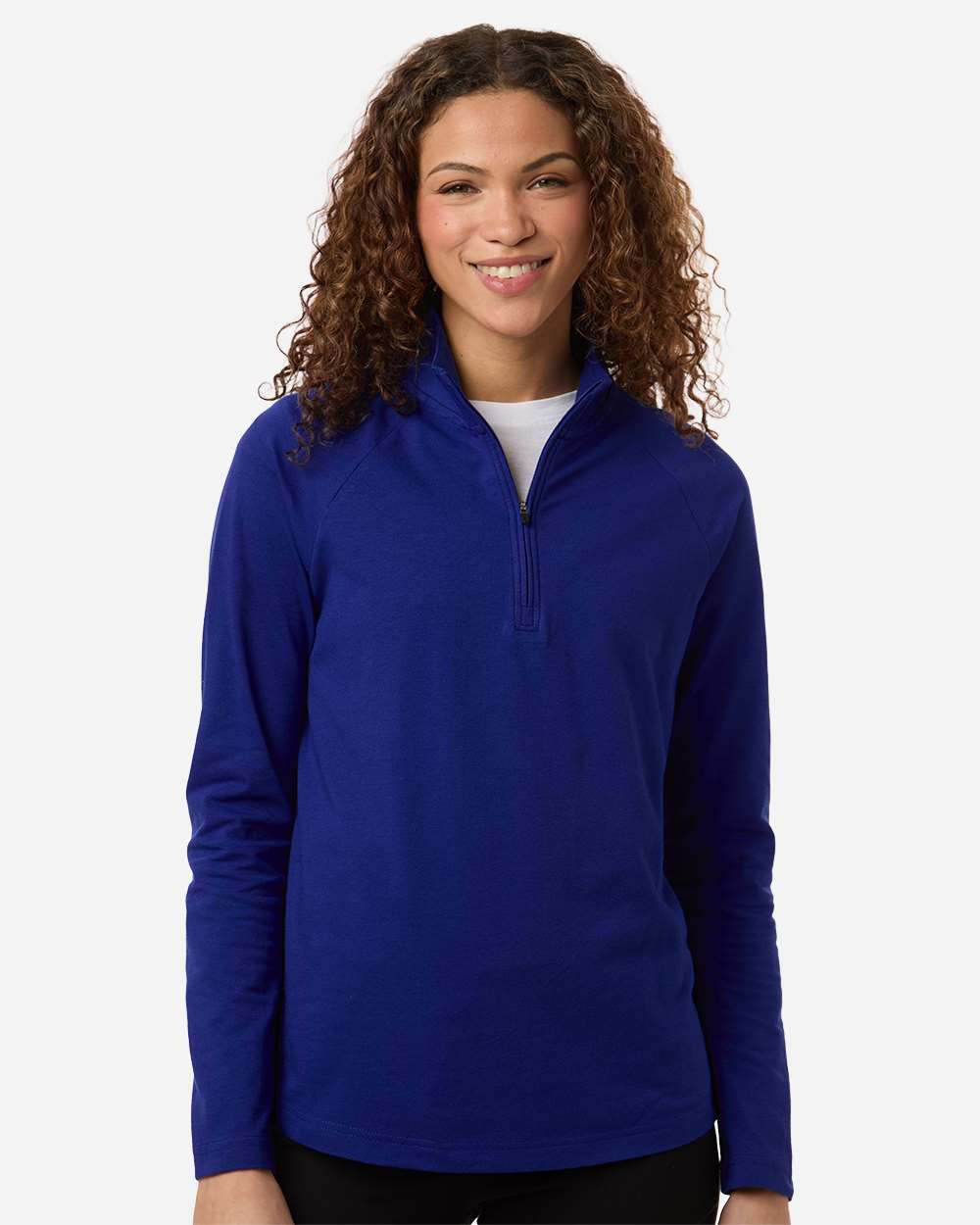 Devon & Jones Dg402w Women’s Seaton Pebble Textured Quarter-zip Pullover - Midnight Royal