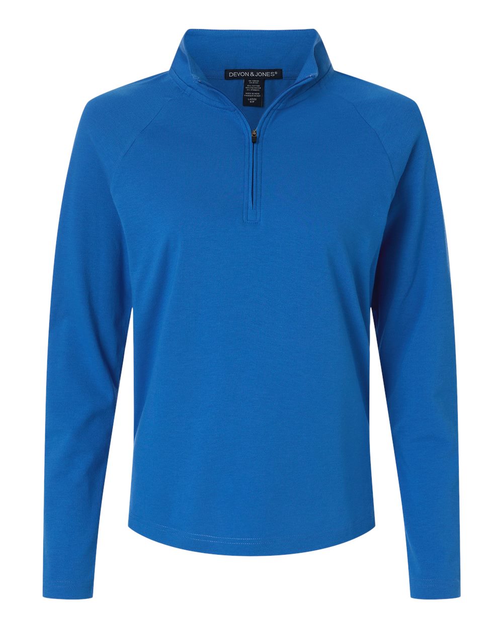 Devon & Jones Dg402w Women’s Seaton Pebble Textured Quarter-zip Pullover - French Blue