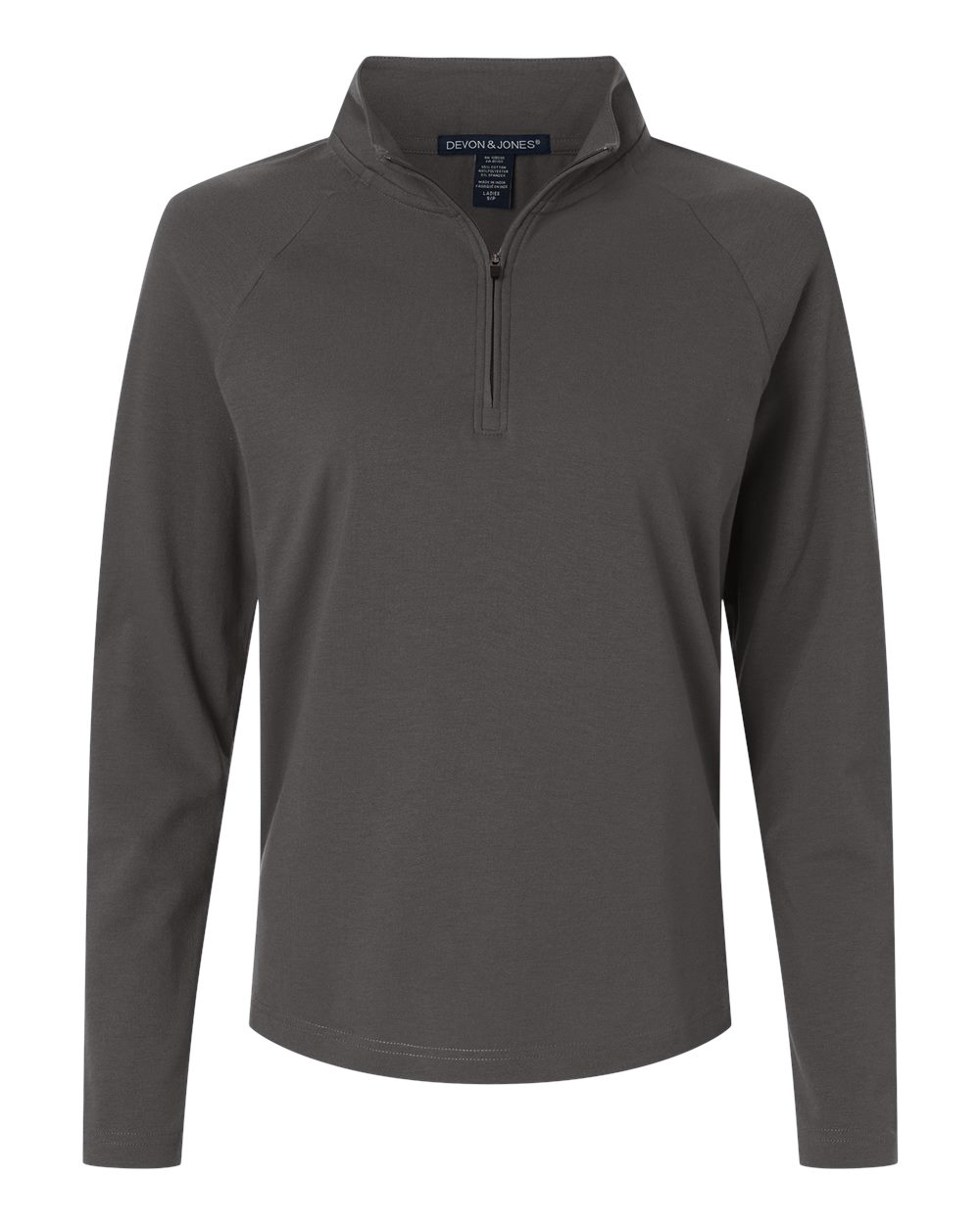 Devon & Jones Dg402w Women’s Seaton Pebble Textured Quarter-zip Pullover - Graphite