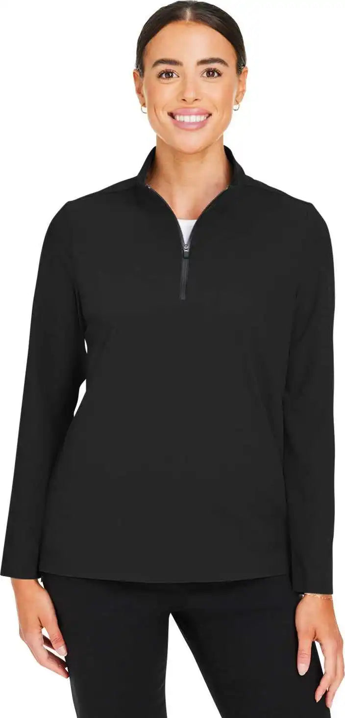 Devon &amp; Jones Dg410w Crownlux Performance Ladies’ Windsor Welded Quarter-zip - Black
