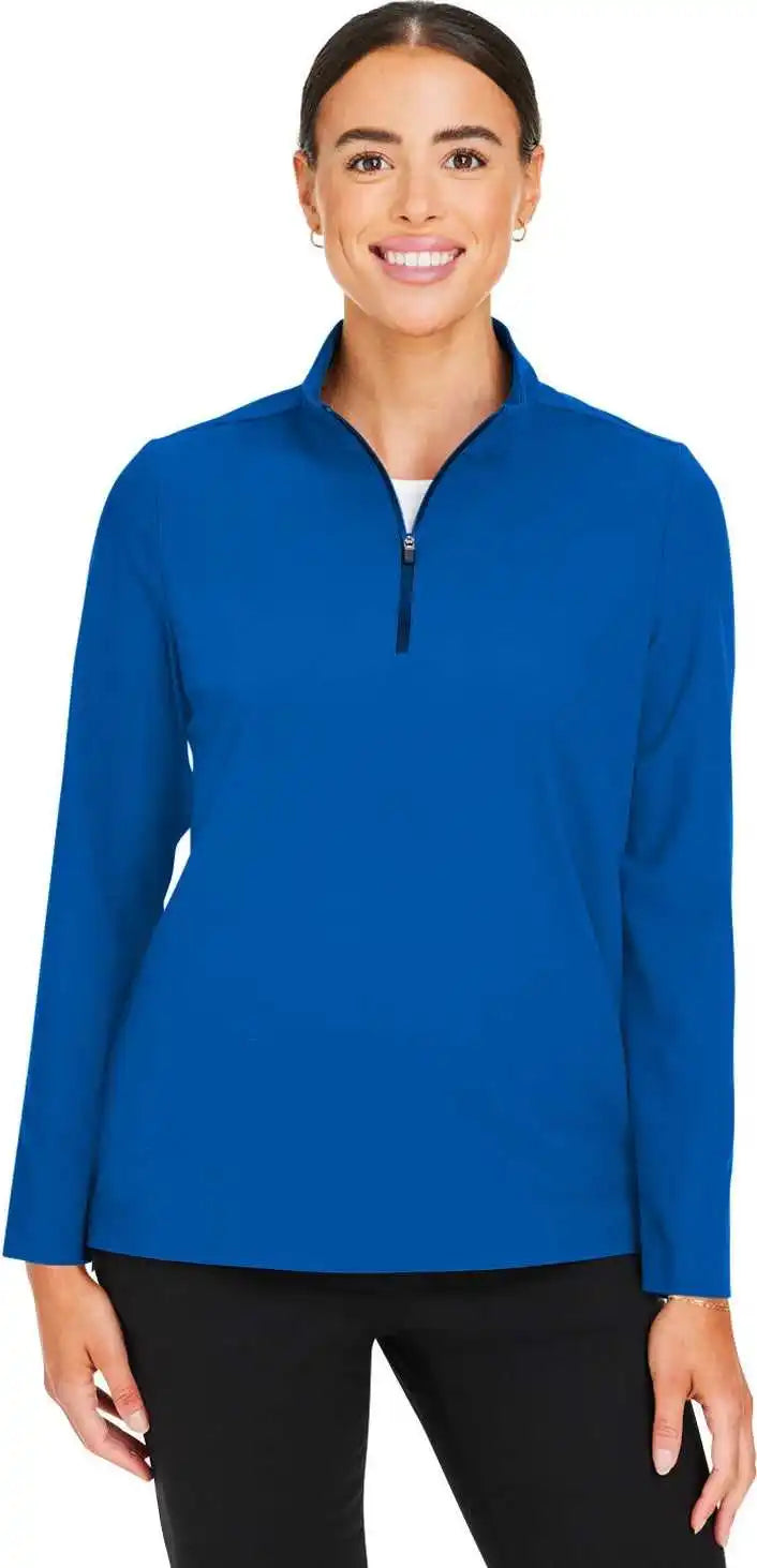 Devon & Jones Dg410w Crownlux Performance Ladies’ Windsor Welded Quarter-zip - French Blue