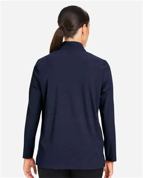 Devon & Jones Dg410w Women’s Crownlux Performanceâ Windsor Welded Quarter-zip Pullover - Navy