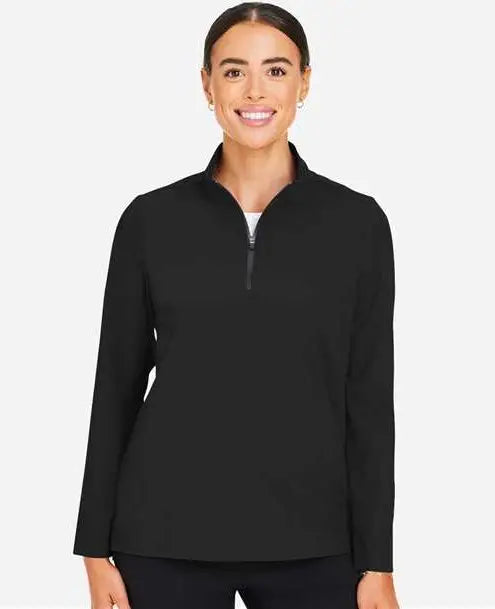 Devon & Jones Dg410w Women’s Crownlux Performanceâ Windsor Welded Quarter-zip Pullover - Black