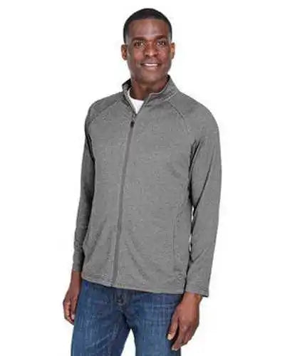 Devon &amp; Jones Dg420 Men’s Stretch Tech Shell Compass Full Zip Dark Gray Heather